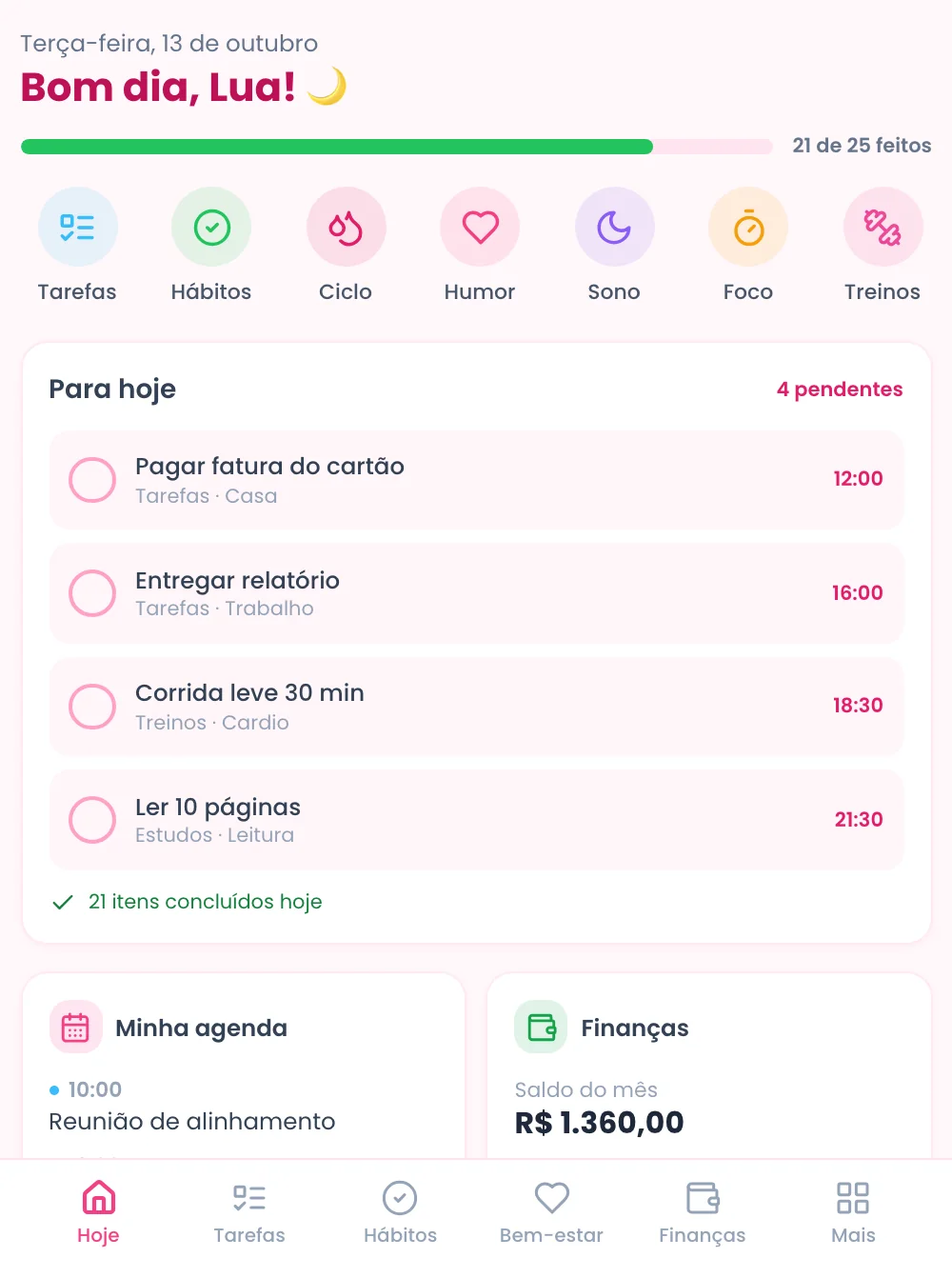 Hoje no tablet